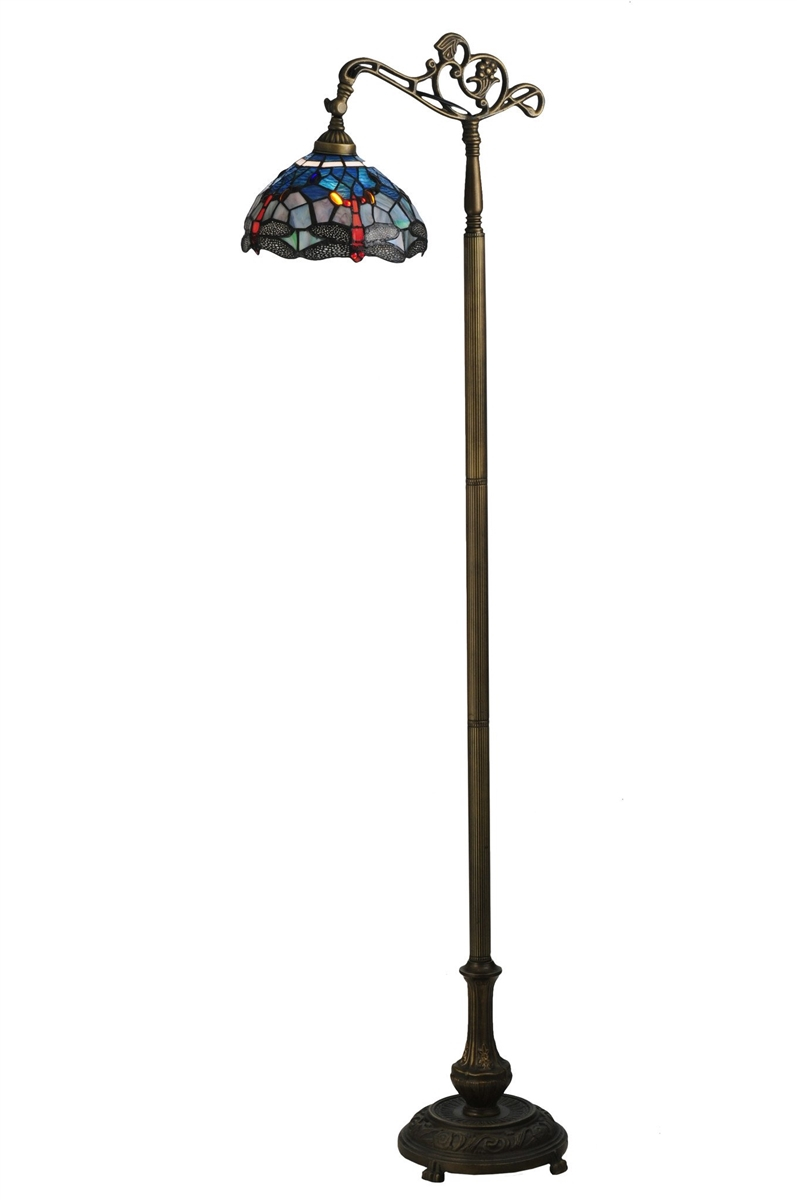 Bridge Arm Floor Lamp 605 Inch H Tiffany Hanging Head Dragonfly with dimensions 797 X 1200