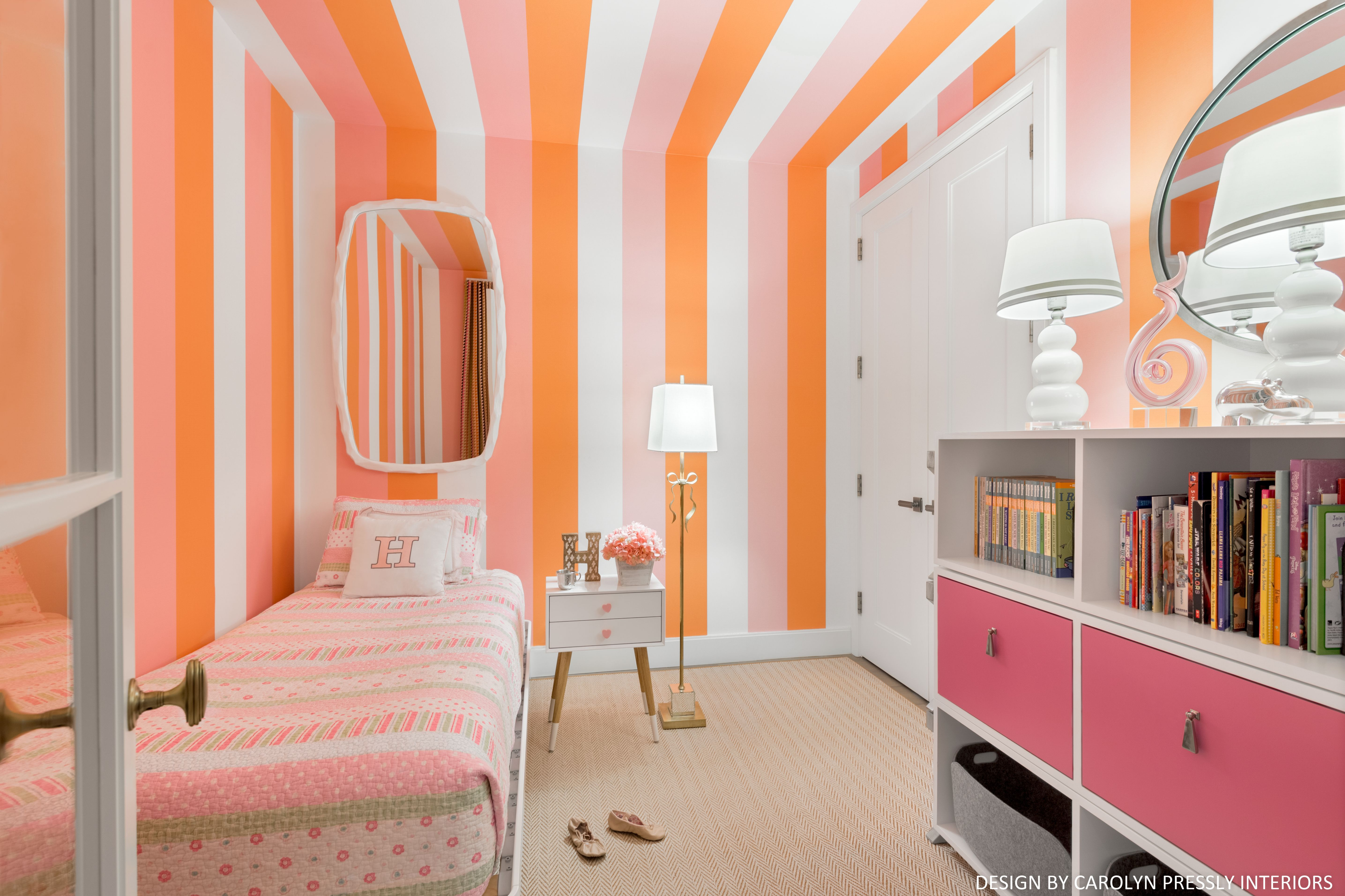 Bright Pink And Orange Striped Wallpaper Ceiling Wallpaper with measurements 5741 X 3827