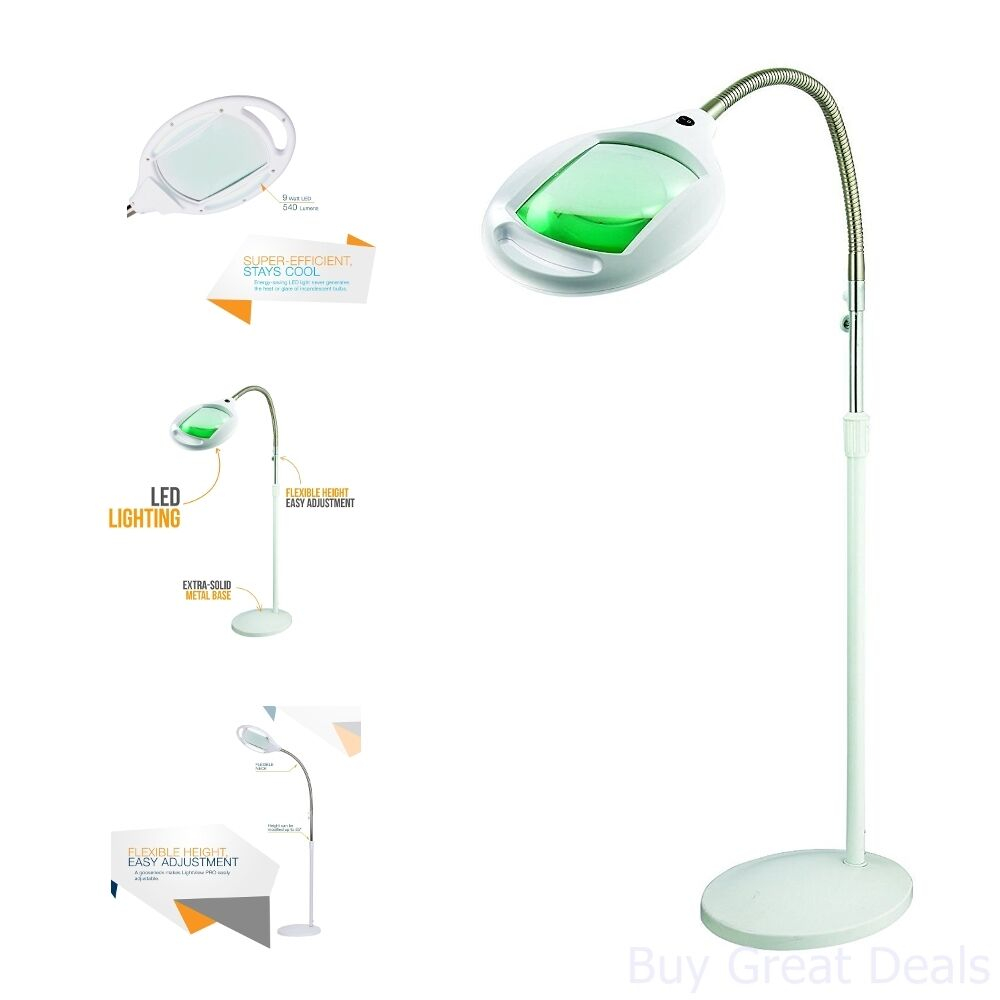 Brightech 8061led 42 Lightview Pro Led 3 Diopter 175x Magnifier Floor Lamp White regarding proportions 1000 X 1000