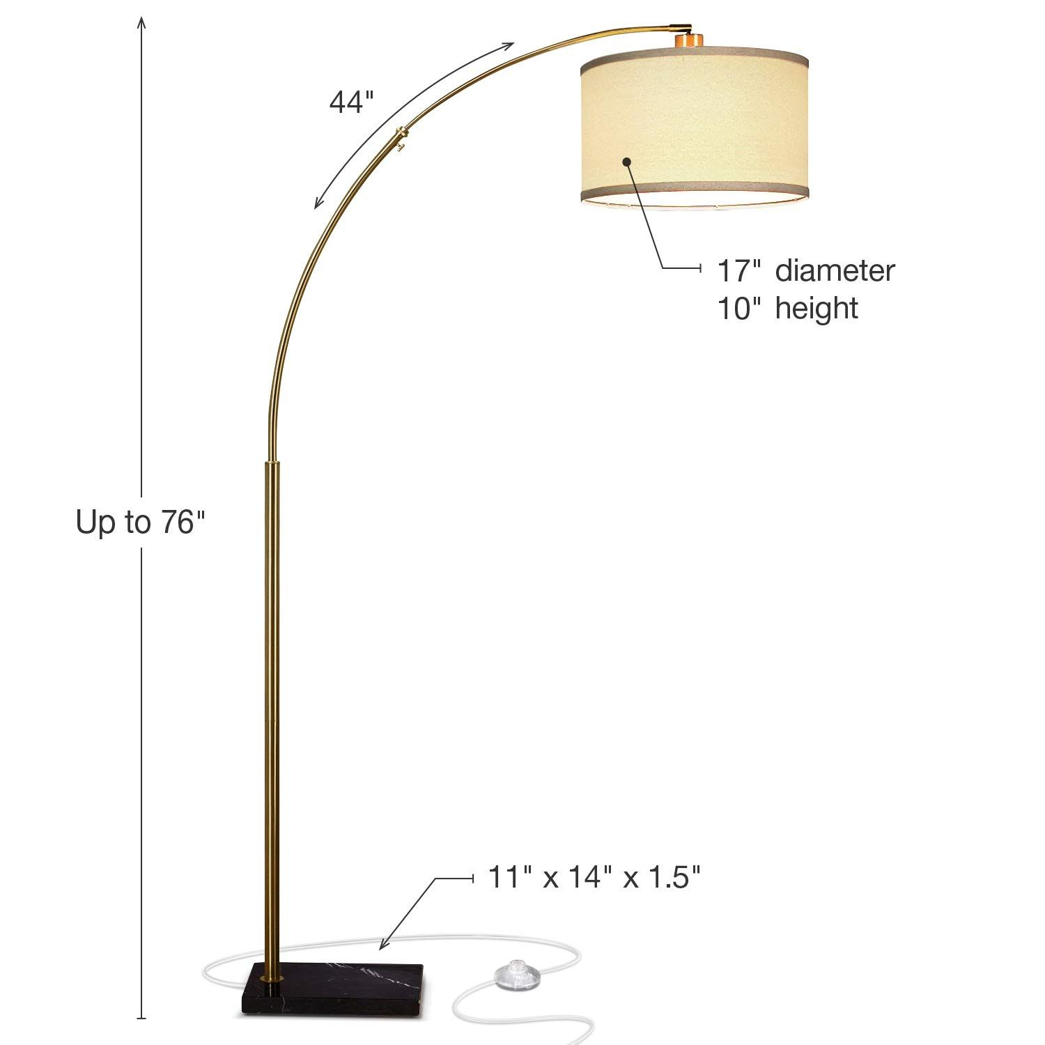 Brightech Logan Led Arc Floor Lamp With Marble Base Living inside proportions 1500 X 1500