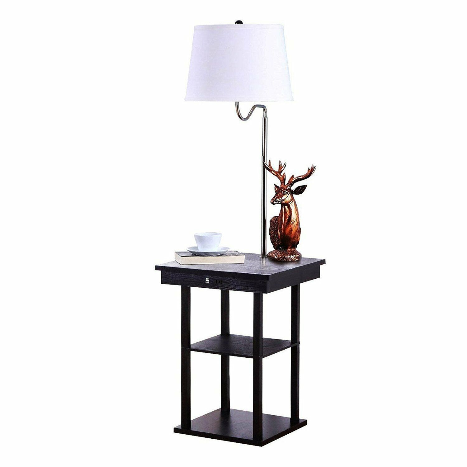 Brightech Madison Led Floor Lamp Swing Arm Lamp W Shade Built In End Table throughout size 1500 X 1500