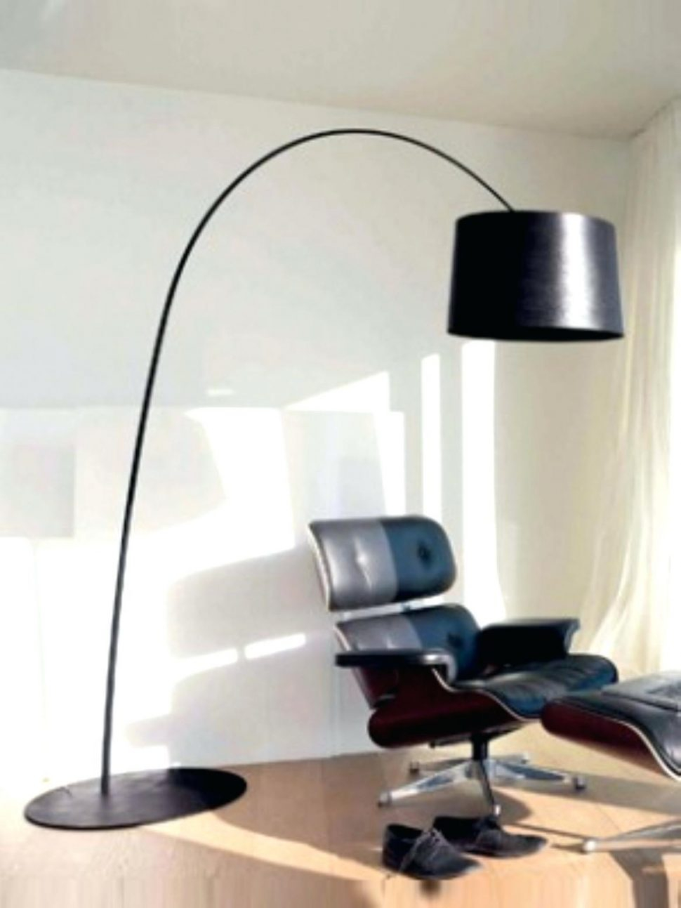 Brilliant Curved Floor Lamp With Large Shade Best Arc Idea in sizing 970 X 1293