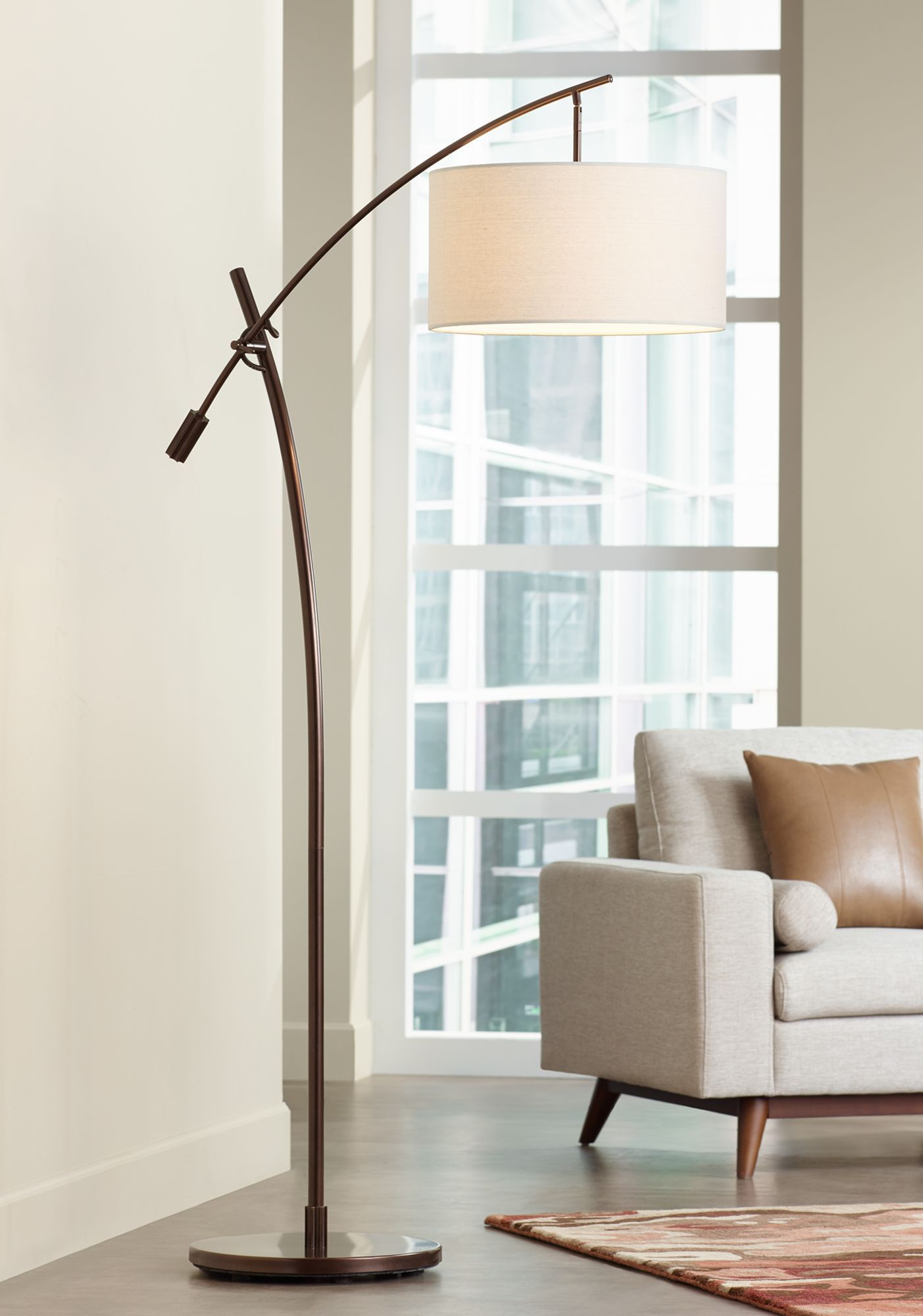 Bronze Boom Contemporary 41 12 Inch W Arc Floor Lamp in sizing 1403 X 2000