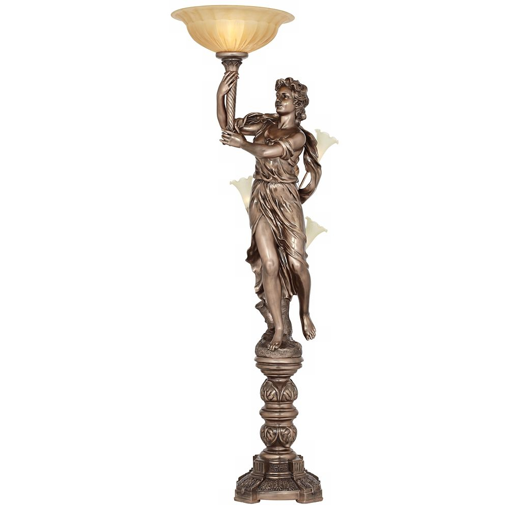 Bronze Maiden Statue Torchiere Floor Lamp Style 10590 with regard to size 1000 X 1000