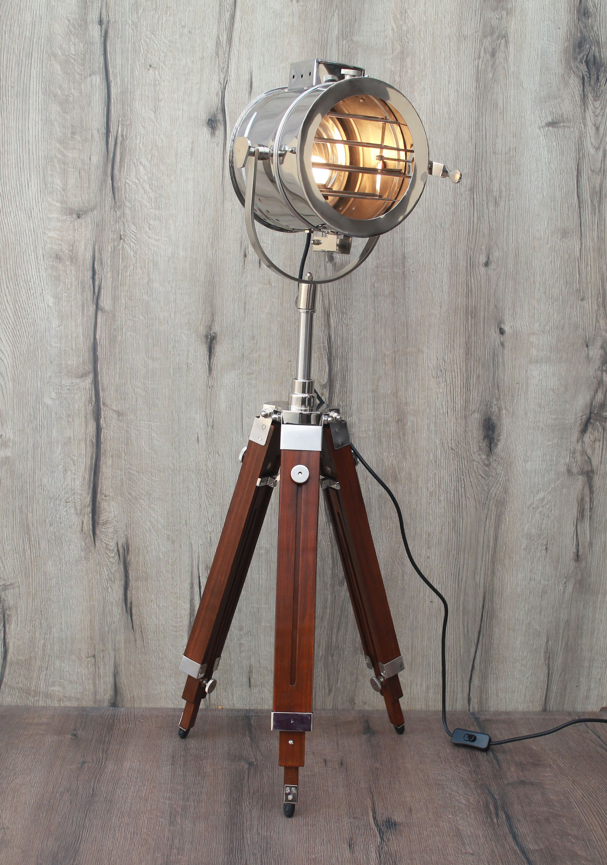 Brown Vintage Nautical Spotlight Floor Lamp Easter Gifts throughout dimensions 2107 X 3000