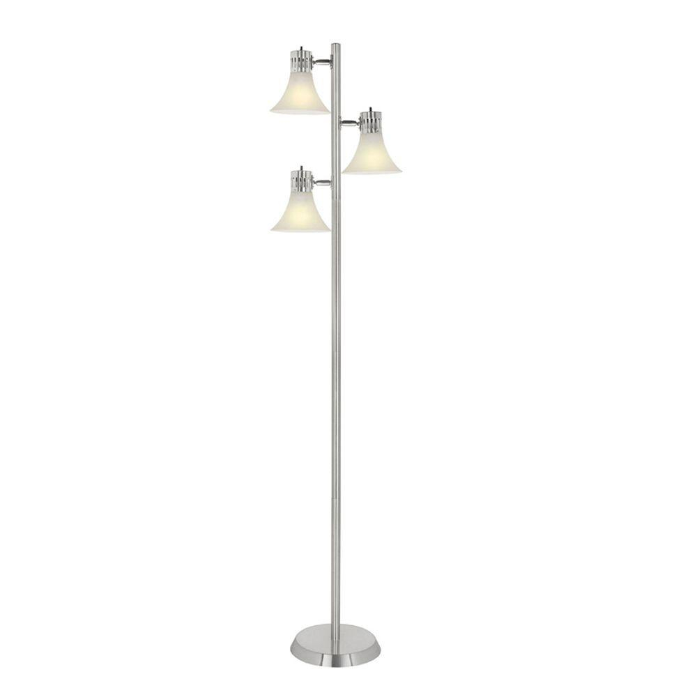 Brushed Nickel Floor Lamp 3 Plastic Bell Shades Durable with regard to measurements 1000 X 1000