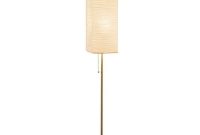 Brushed Nickel Floor Lamp Paper Shade 60 In Standing Pull Chain Faux Wood Base with size 1000 X 1000