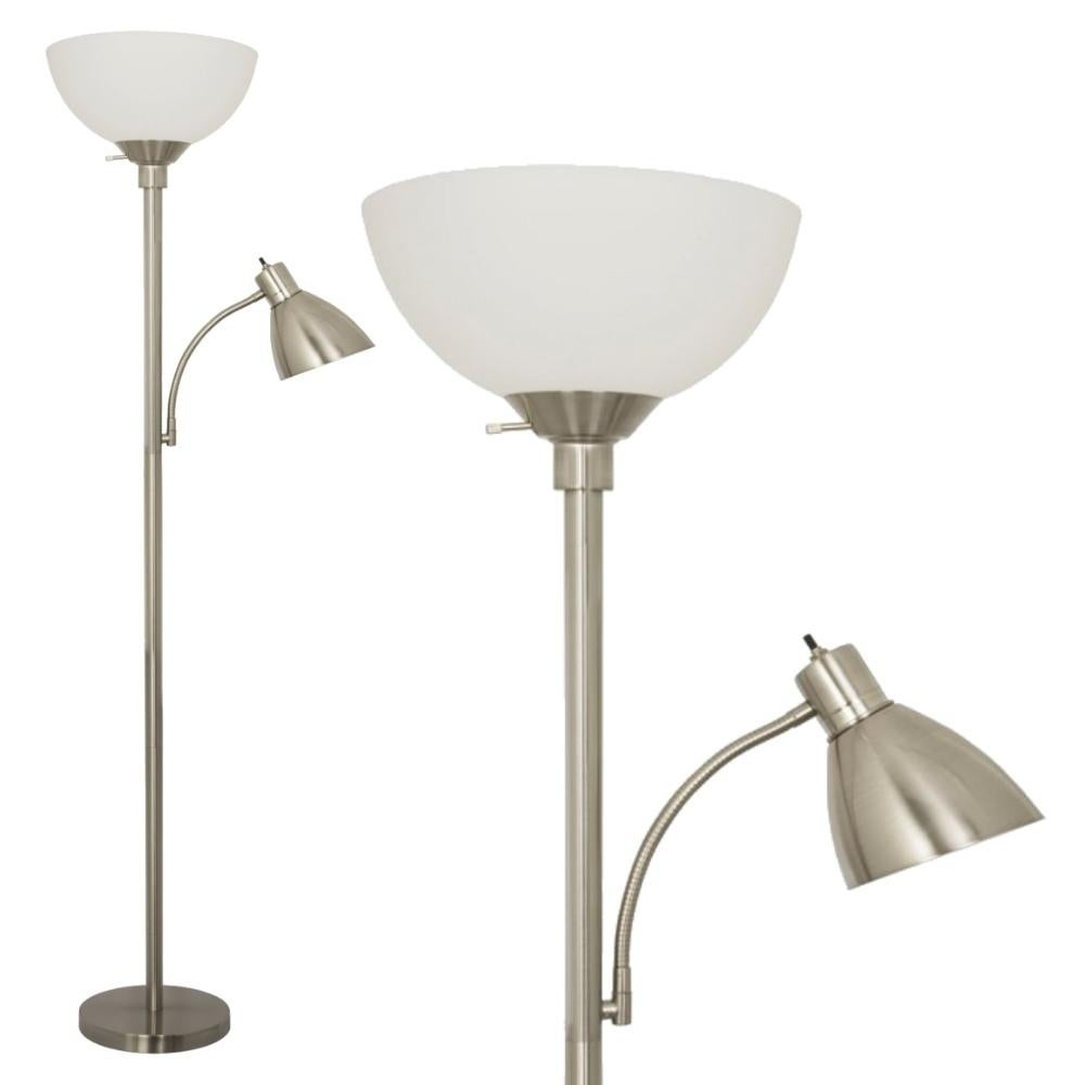 Brushed Nickel Floor Lamp With Side Reading Light Na inside sizing 1000 X 1000