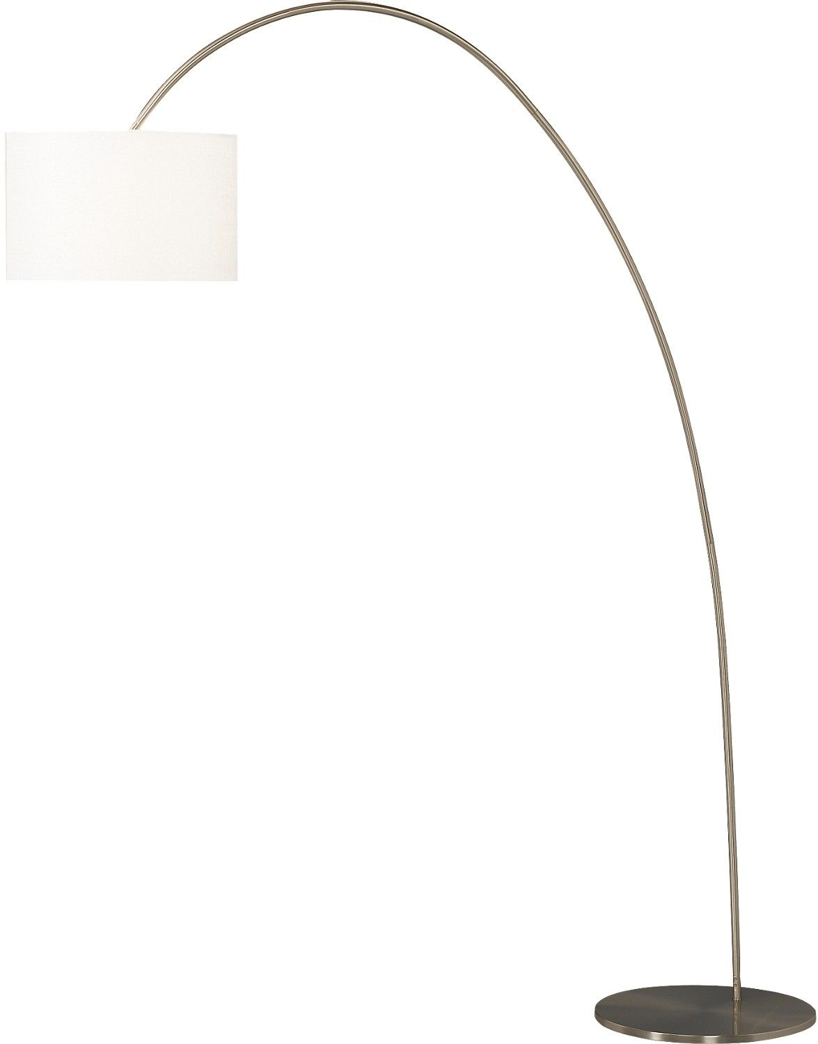 Brushed Steel Arc Floor Lamp With Linen Shade The Brick with regard to measurements 1175 X 1500