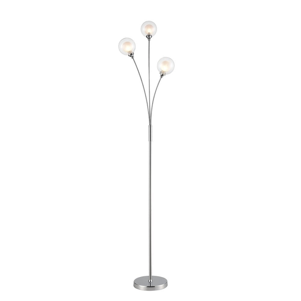 Bubble Modern 3 Light Floor Lamp In Polished Chrome With Glass Shades Sl237 inside sizing 1000 X 1000