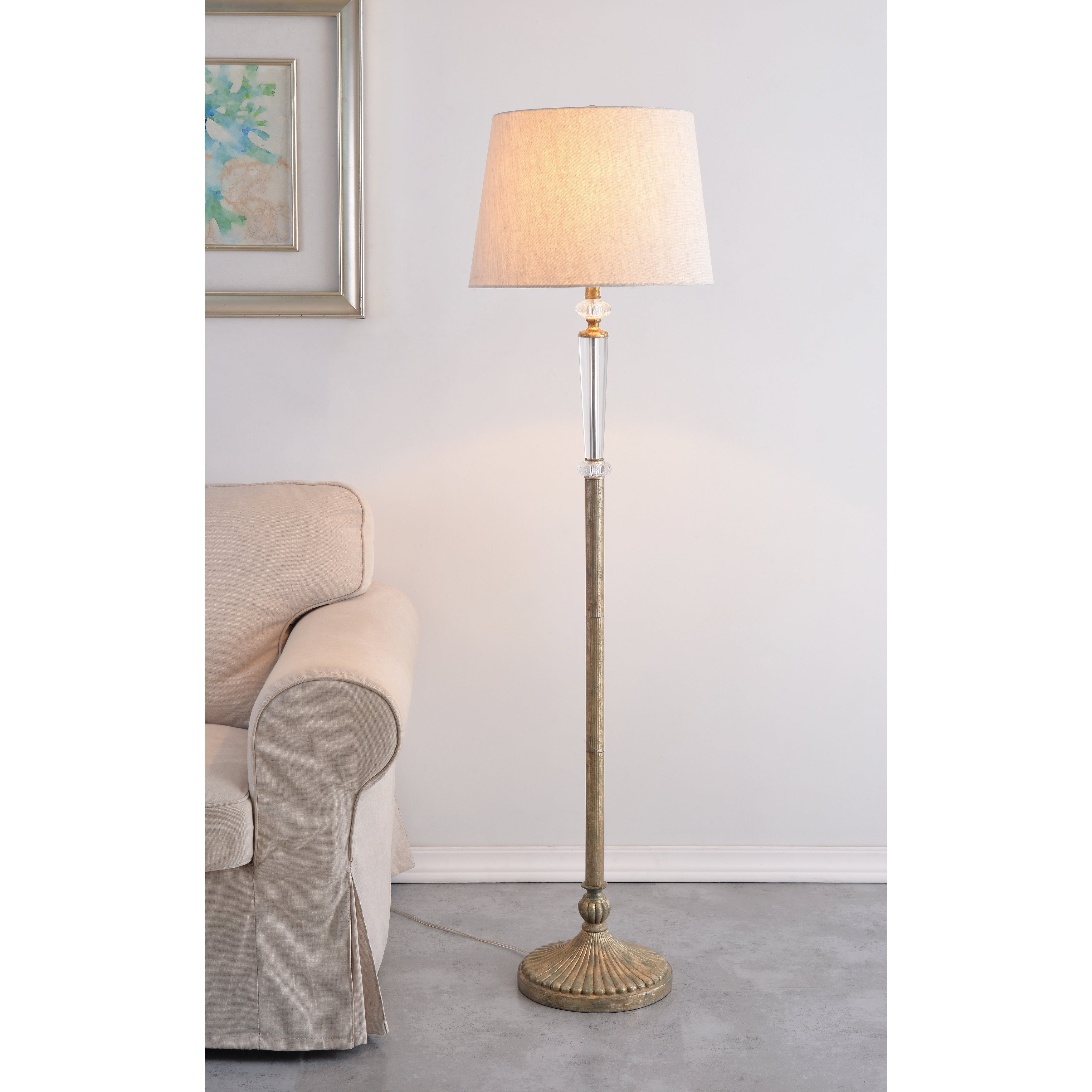 Buchanan Silvered Gold With Glass Accents 60 Inch Floor Lamp with regard to size 3500 X 3500