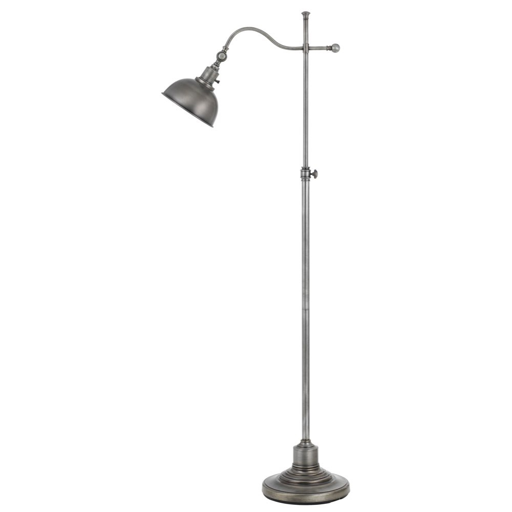 Cal Lighting 60w Portico Metal Adjustable Floor Lamp With Metal Shade In Antiqued Pewter Bo 2588fl As throughout size 1000 X 1000