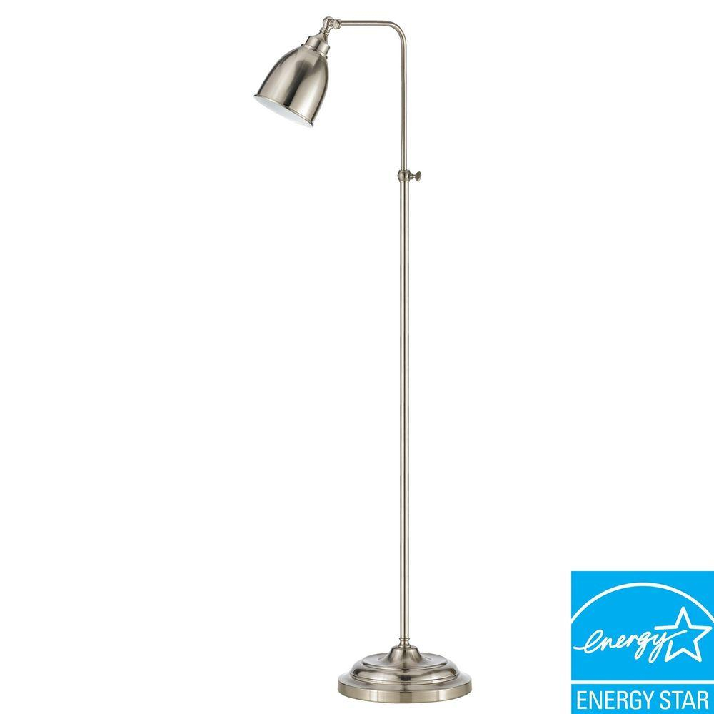 Cal Lighting 62 In Brushed Steel Metal Adjustable Pharmacy Floor Lamp for size 1000 X 1000