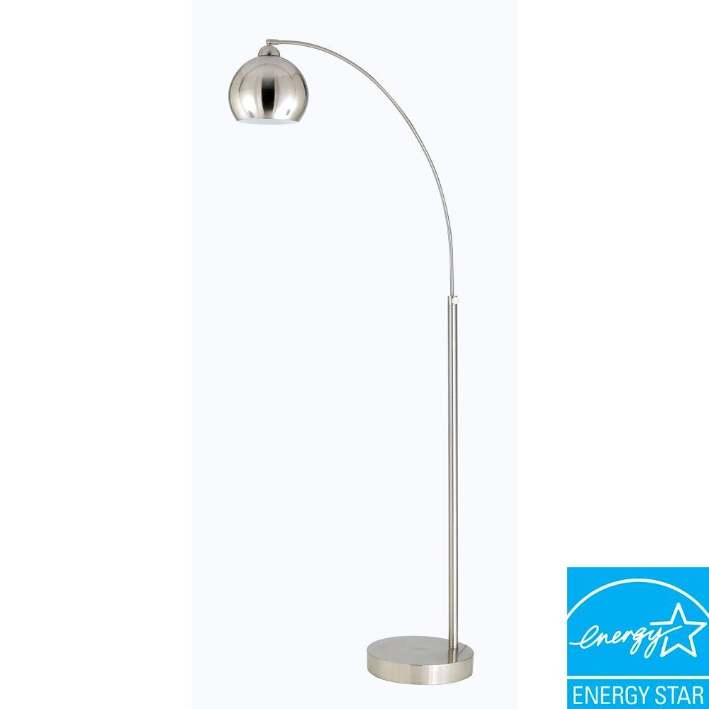Cal Lighting Arc 72 In Brushed Steel Floor Lamp With Metal Shade intended for size 1000 X 1000