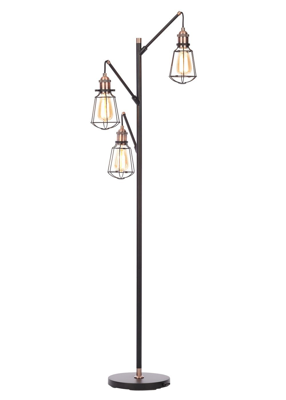 Callisto Caged Floor Lamp H150cm X W53cm Black Floor for sizing 1000 X 1400