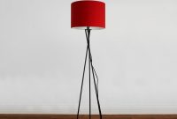 Camden Tripod Floor Lamp In Black Red Fabric Shade In 2019 for size 1200 X 1200