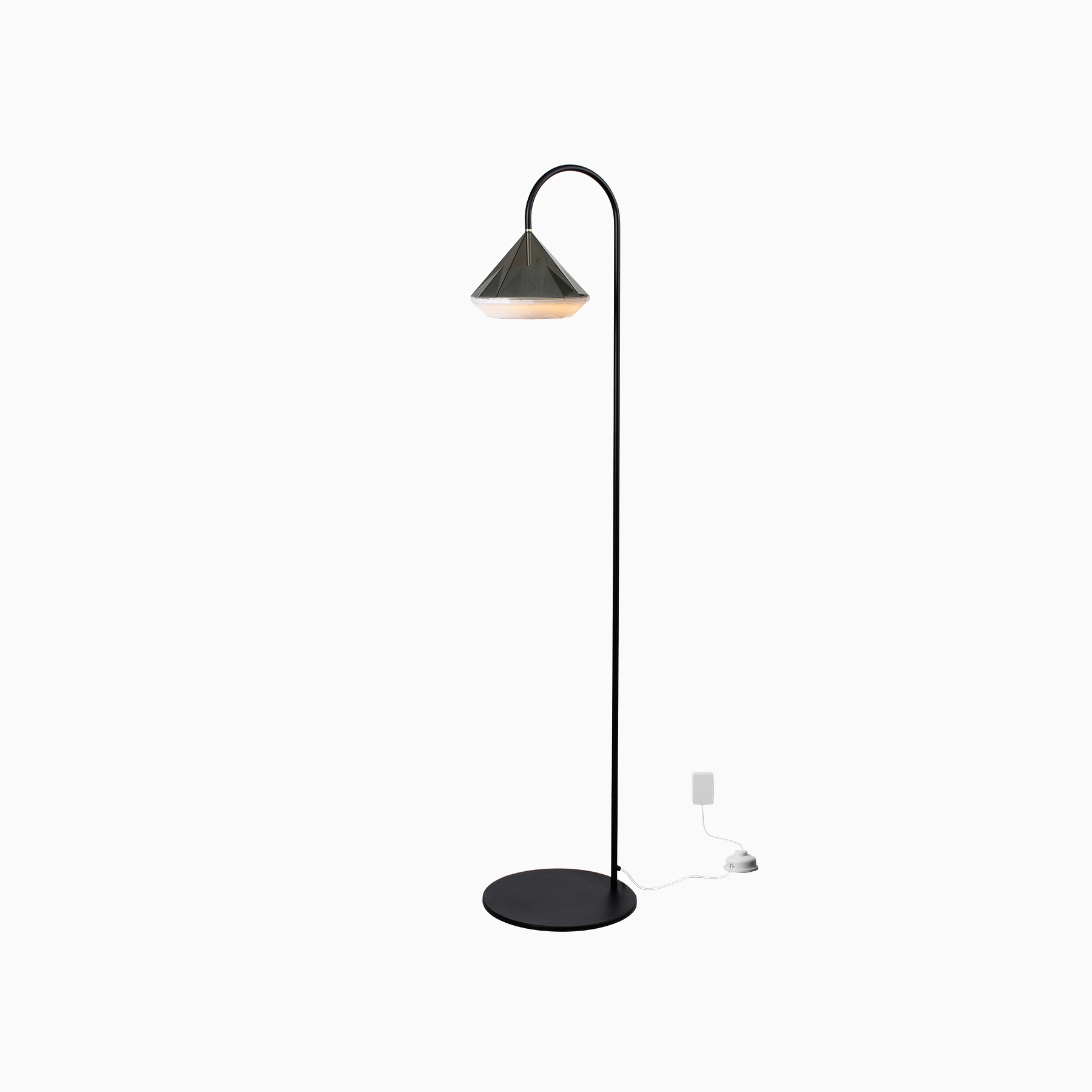 Carmen Curved Led Floor Lamp With Bluetooth Speaker Black throughout proportions 1800 X 1800