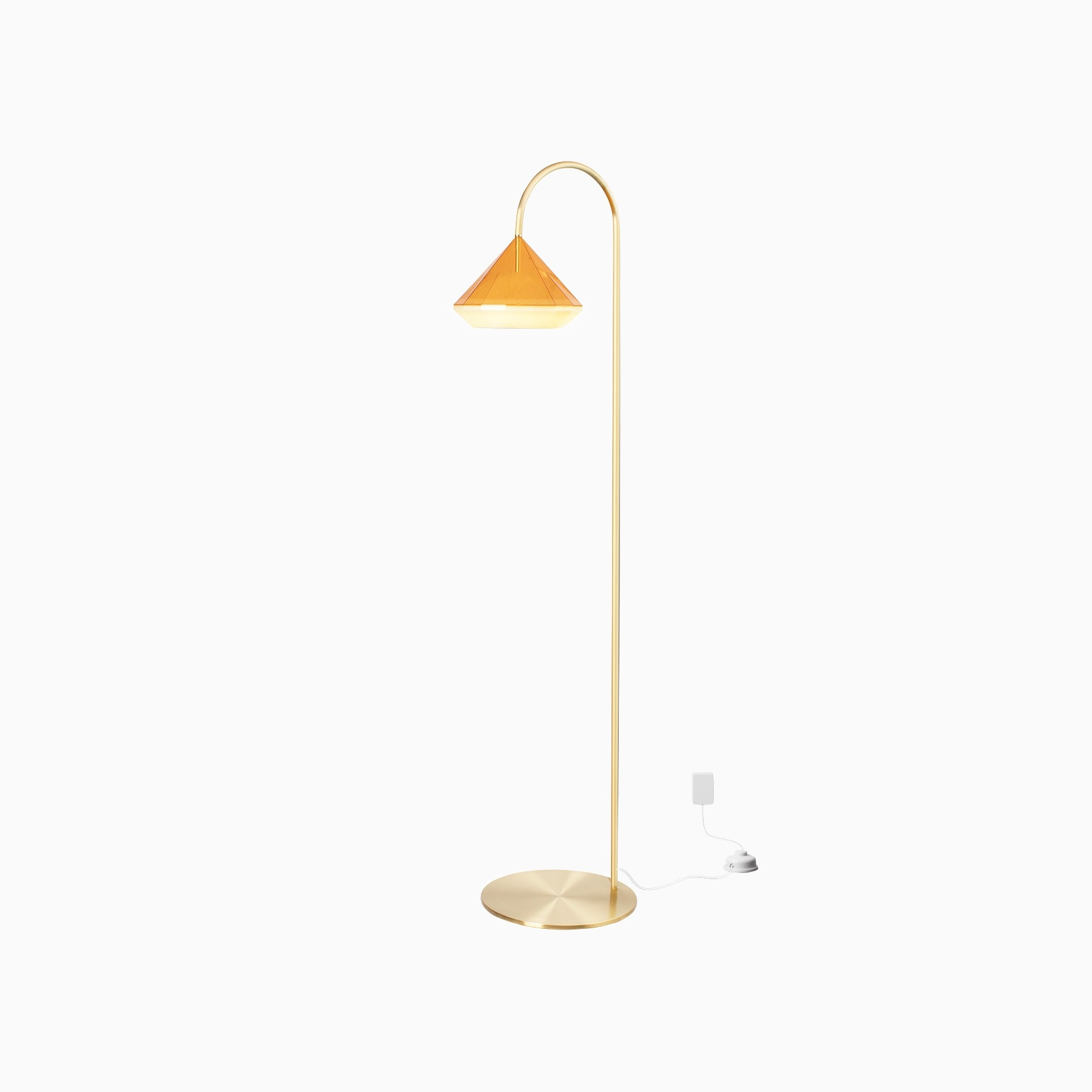 Carmen Curved Led Floor Lamp With Bluetooth Speaker Brass intended for sizing 1800 X 1800