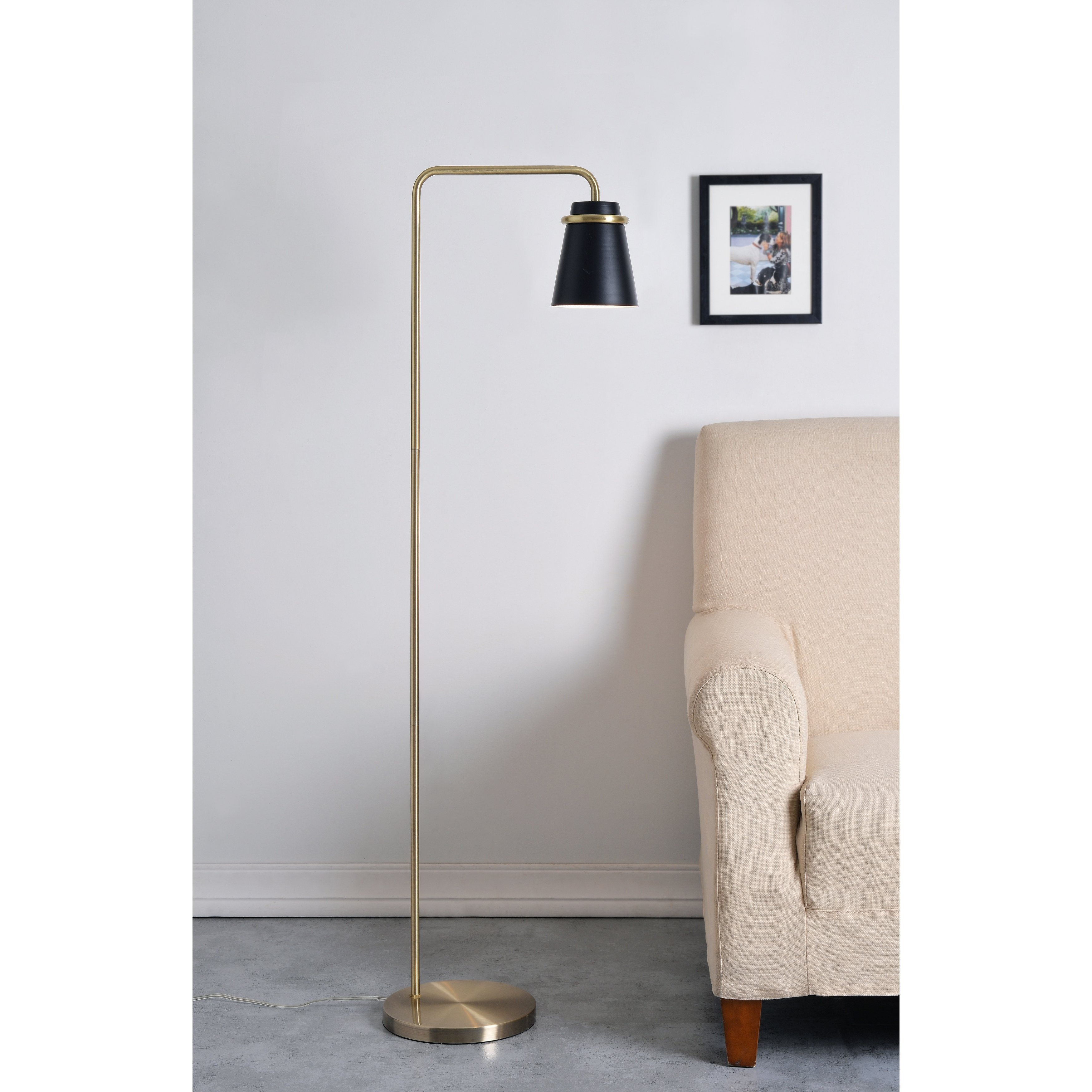 Carrington Black And Antique Brass 55 Inch Floor Lamp intended for measurements 3500 X 3500