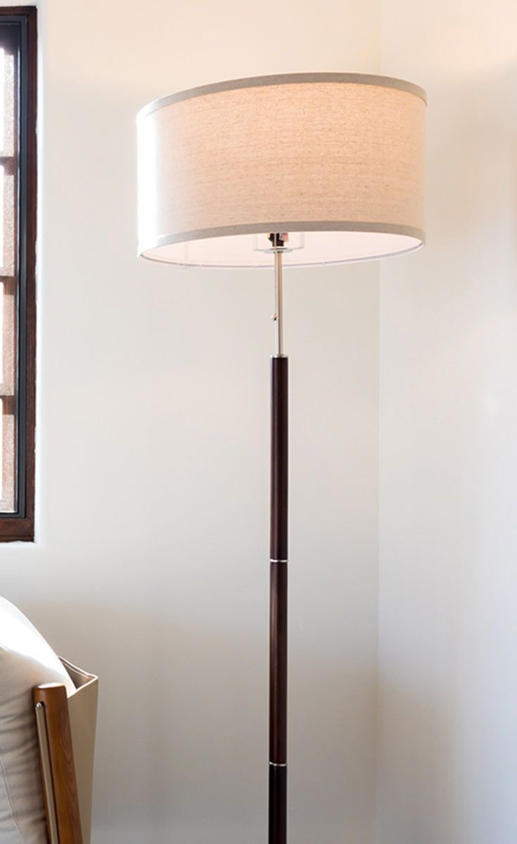 Carter Floor Led Mid Century Modern Floor Lamp Walnut within size 735 X 1200