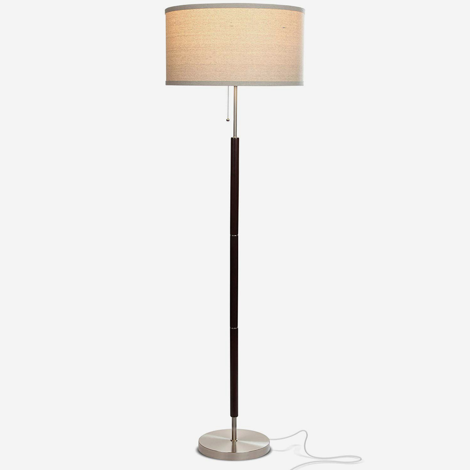 Carter Floor Led Mid Century Modern Floor Lamp Walnut Wood Finish for size 1500 X 1500