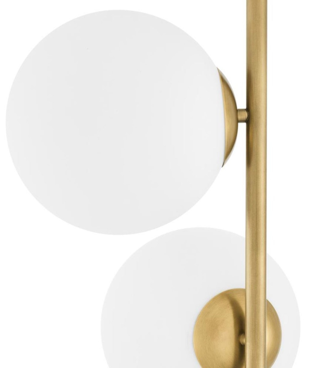 Casa Padrino Luxury Halogen Floor Lamp Antique Brass Black White 44 X H 190 Cm Energy Saving Lamp With Noble Marble Base with regard to size 1018 X 1200