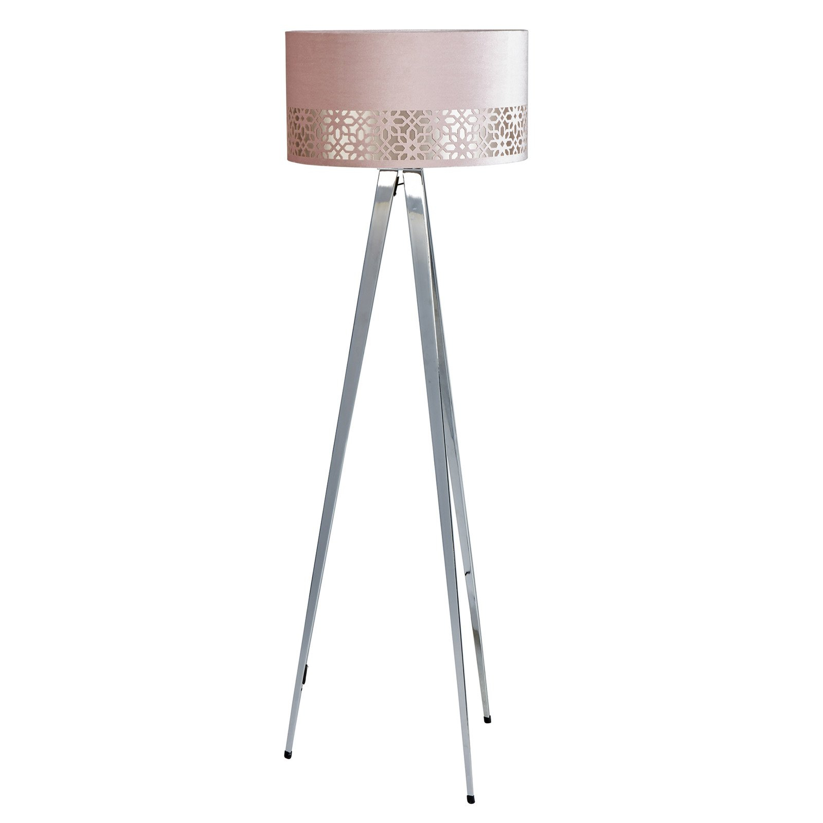 Casbar Chrome Floor Lamp And Pink Shade inside proportions 1600 X 1600