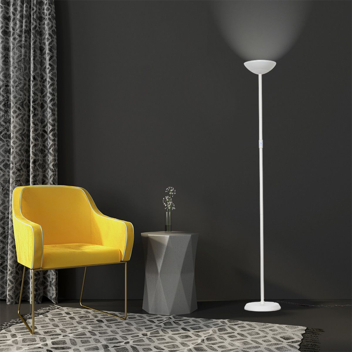 Cassey Dimmable Uplighter Floor Lamp In White Floor Lamp regarding sizing 1200 X 1200