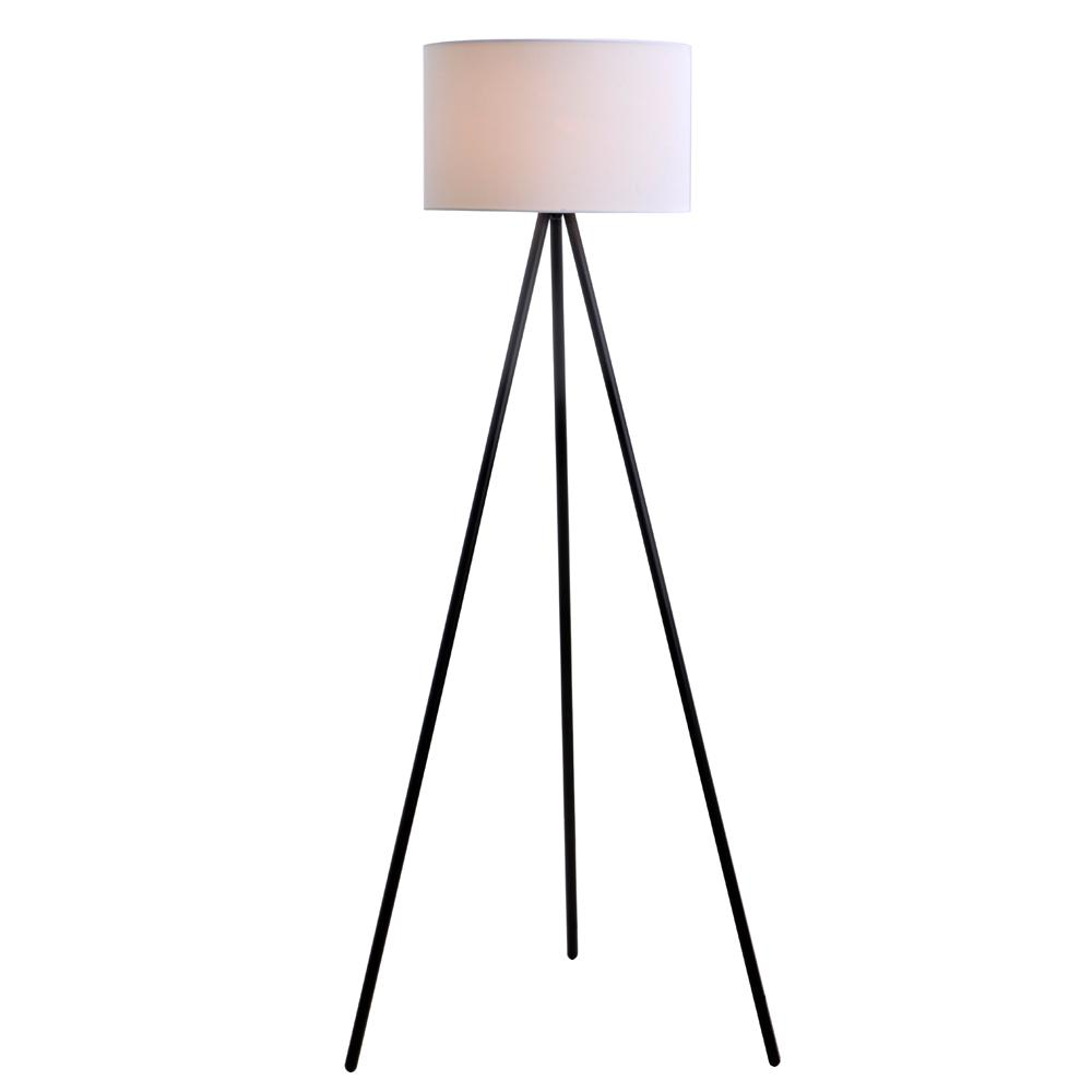 Catalina Lighting 6125 In Black Metal Tripod Floor Lamp With Linen Shade intended for measurements 1000 X 1000