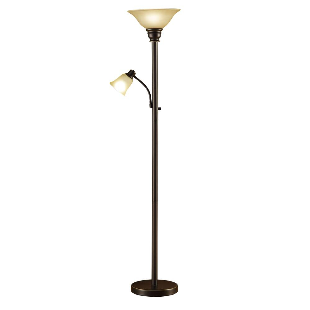 Catalina Lighting 71 In Oil Rubbed Bronze Torchiere Floor Lamp With Adjustable Reading Light pertaining to proportions 1000 X 1000