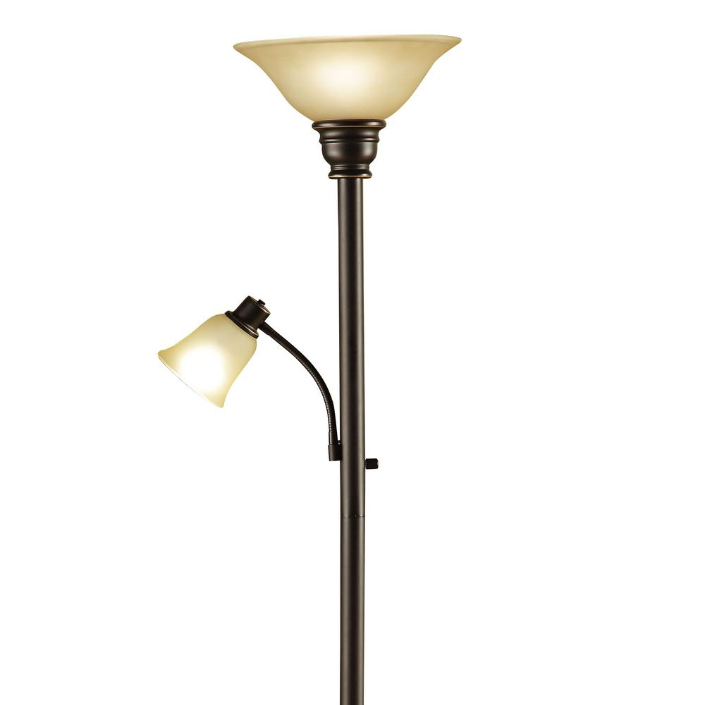 Catalina Lighting 71 In Oil Rubbed Bronze Torchiere Floor Lamp With Adjustable Reading Light with regard to sizing 1000 X 1000