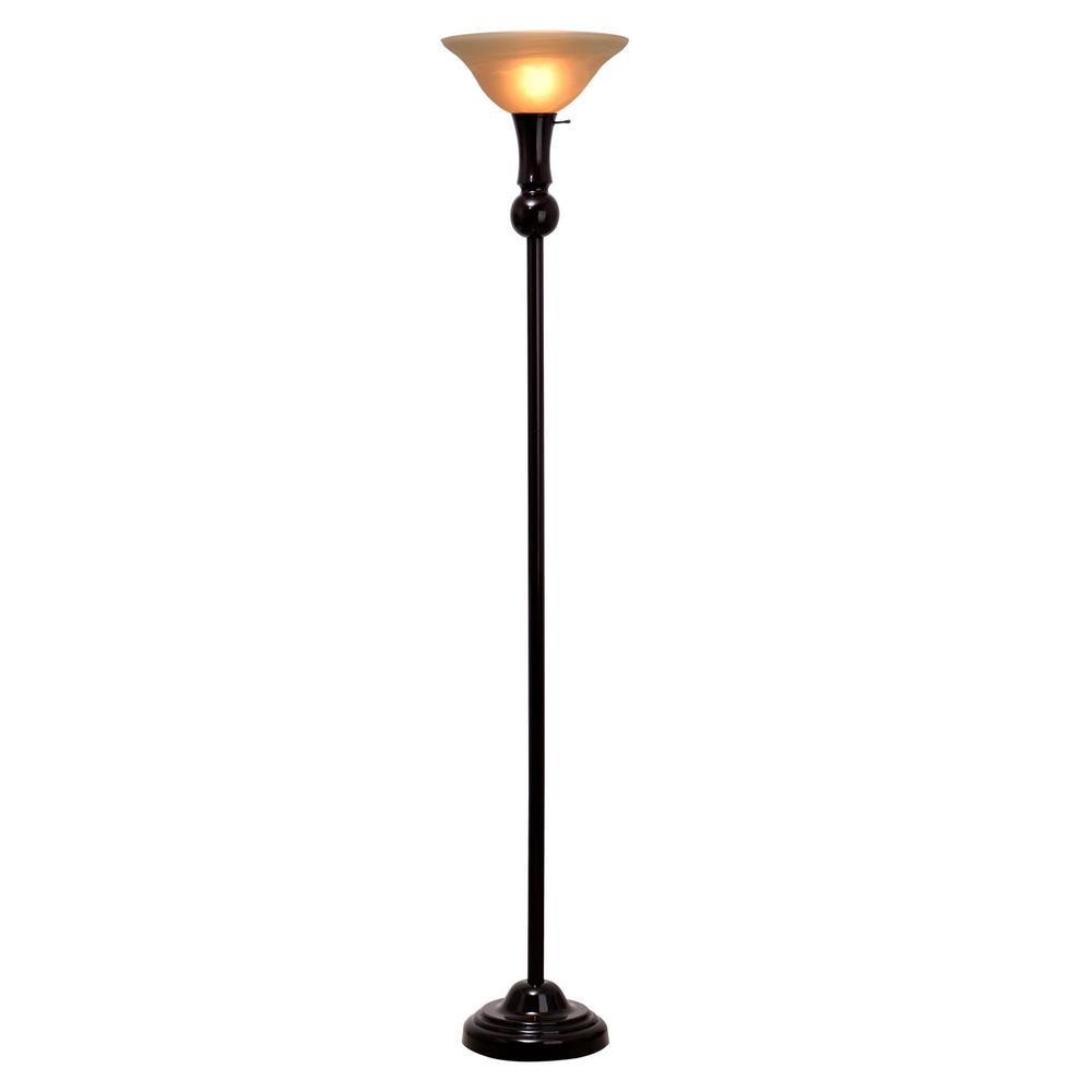 Catalina Lighting 72 In Bronze Torchiere Floor Lamp With Glass Shade throughout proportions 1000 X 1000