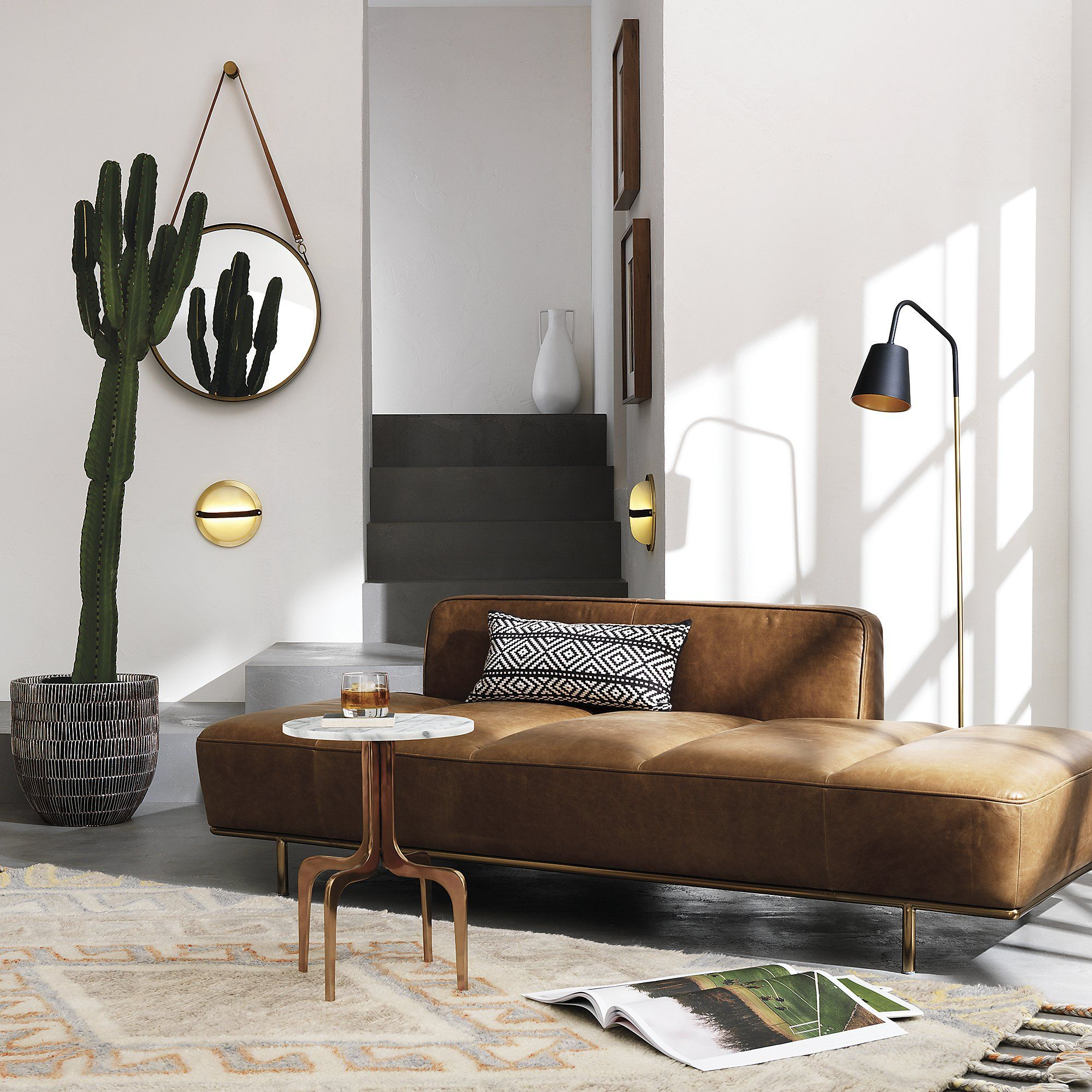 Cb2 Crane Floor Lamp Scene Interior In 2019 Leather with dimensions 2000 X 2000