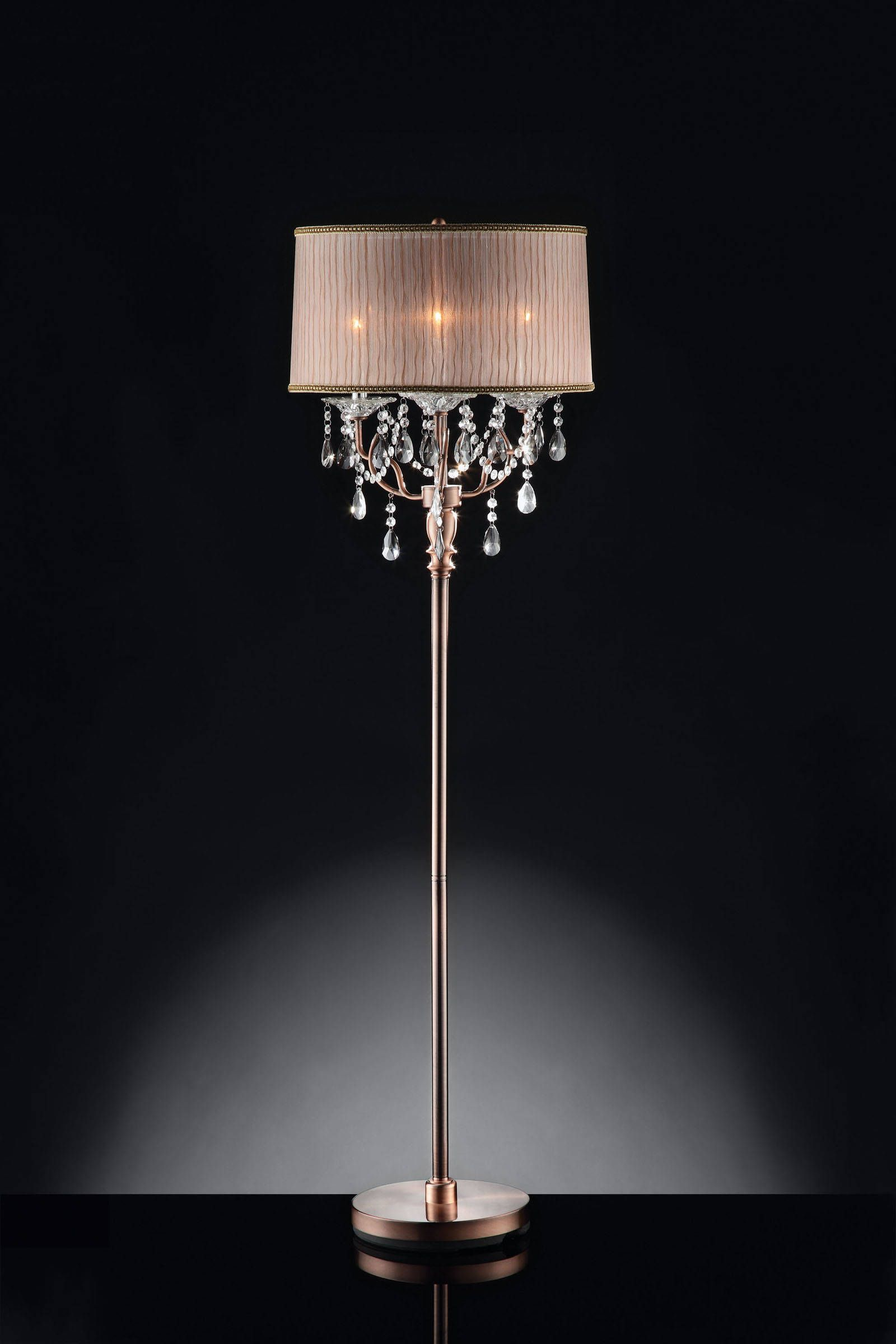 Cecelia Traditional Copper Metal Hanging Crystal Floor Lamp with regard to dimensions 1600 X 2400