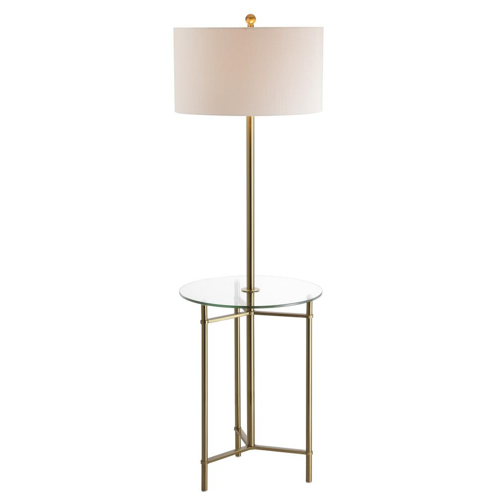 Charles 59 In Metalglass Led Side Table And Floor Lamp Brass pertaining to sizing 1000 X 1000