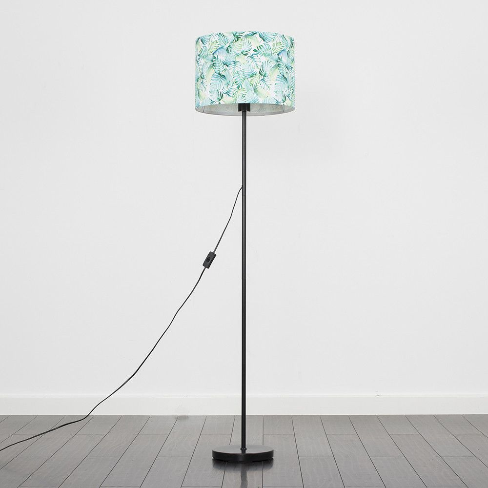 Charlie Black Floor Lamp With Tropical Shade Imaginarium for proportions 1000 X 1000