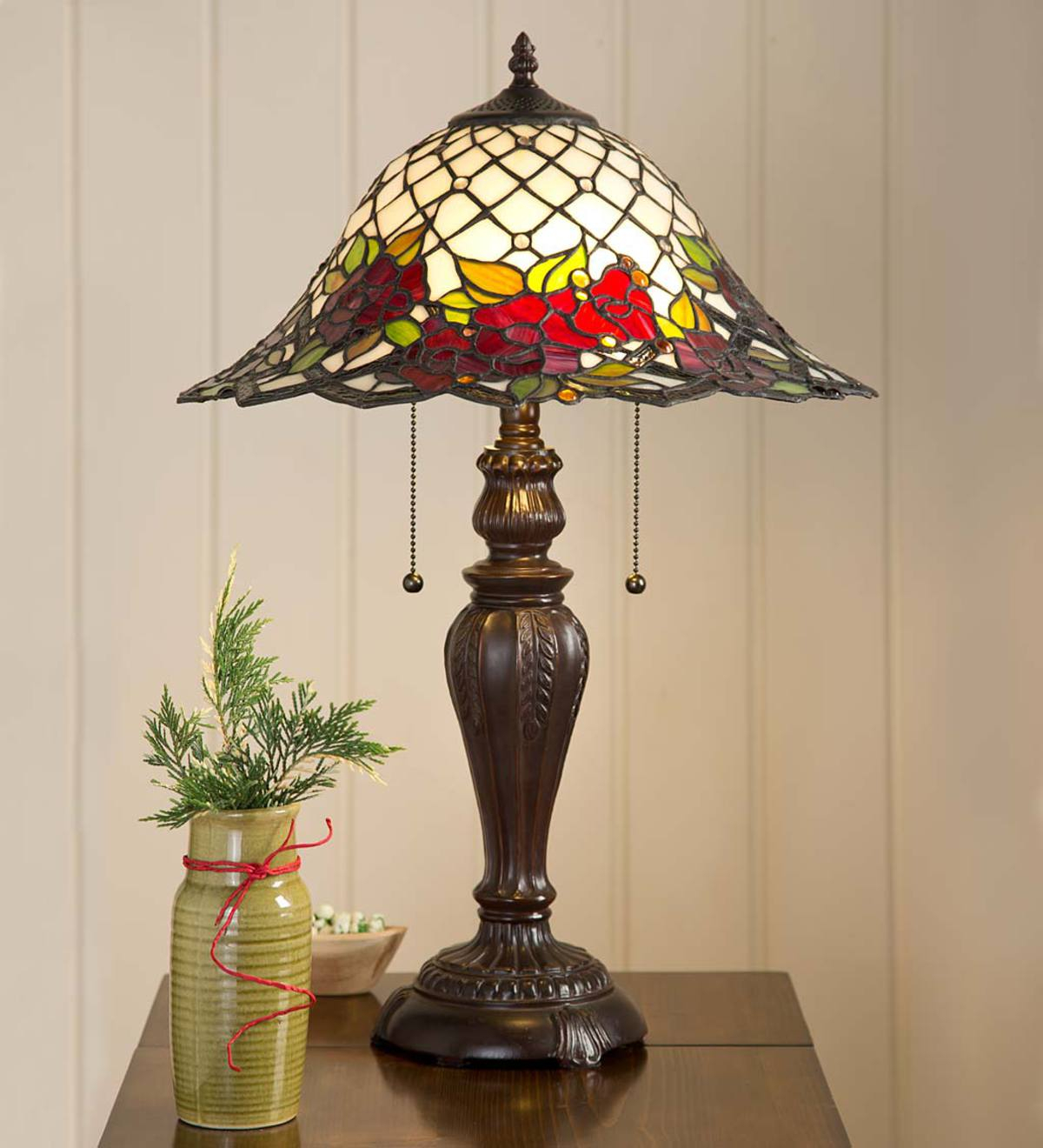 Chesterfield Tiffany Style Stained Glass Table Lamp intended for measurements 1200 X 1320