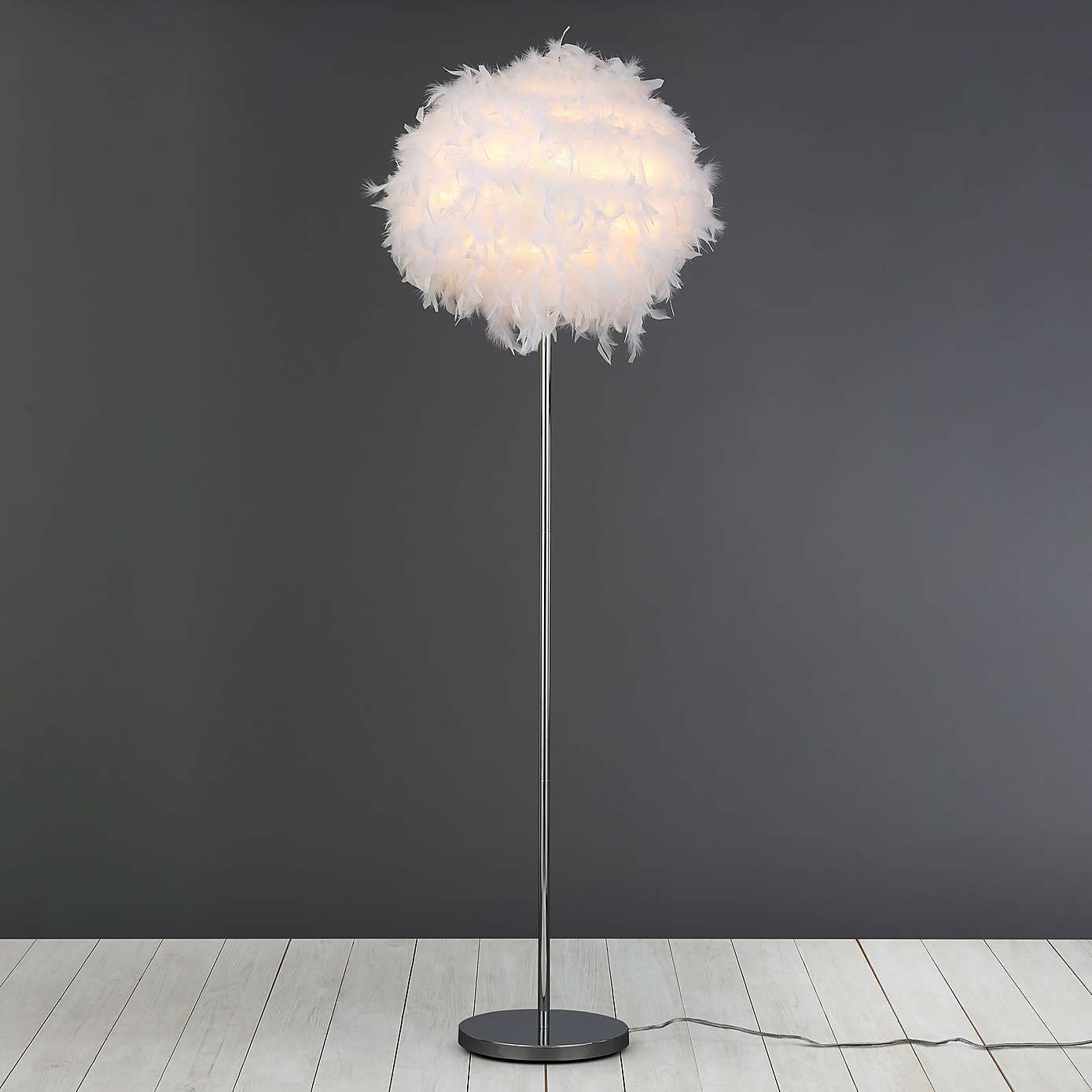 Chloe White Feather Floor Lamp White Floor Lamp Tall inside size 1389 X 1389
