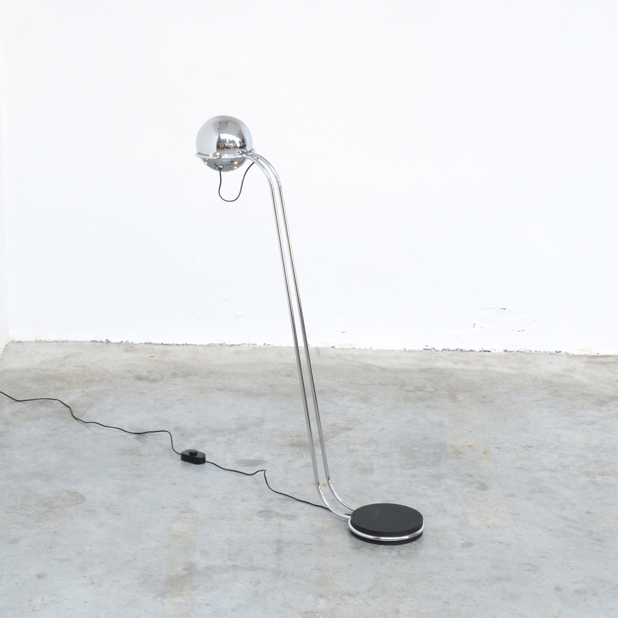 Chrome Italian Floor Lamp Vintage Design Point with dimensions 2000 X 2000