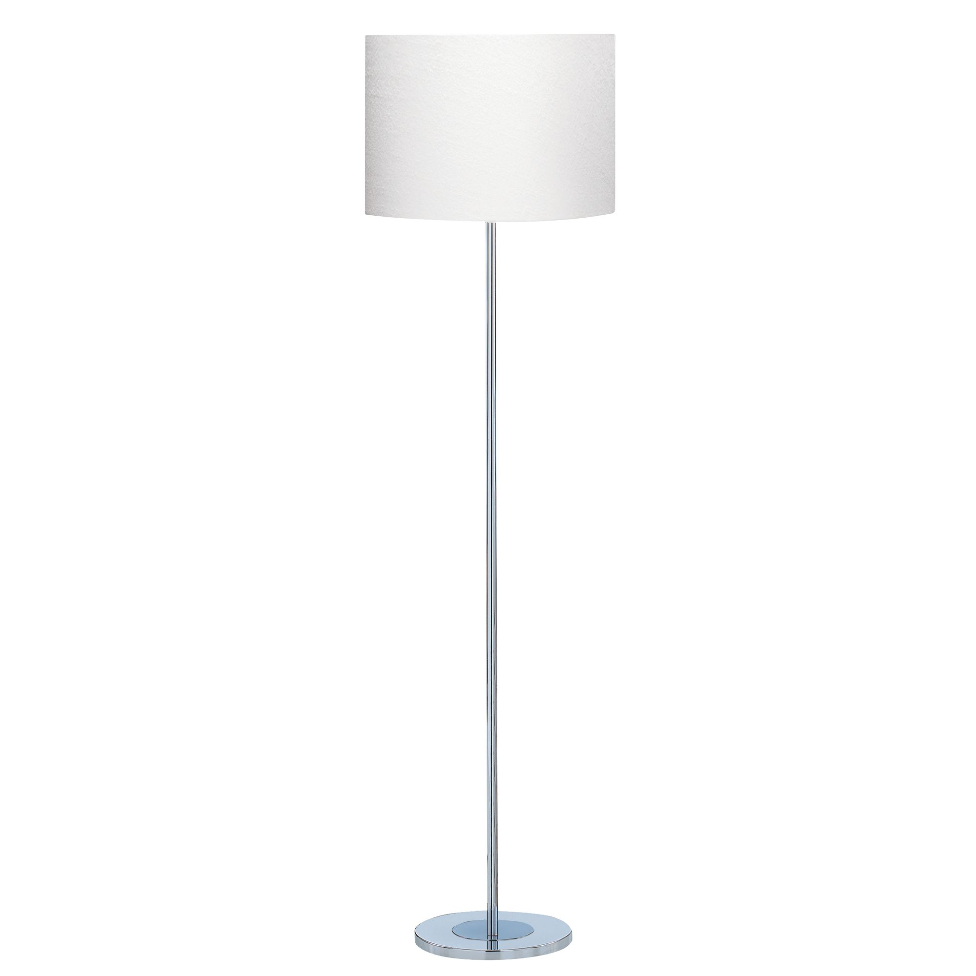 Chrome Round Base Floor Lamp With White Fabric Shade inside size 2000 X 2000