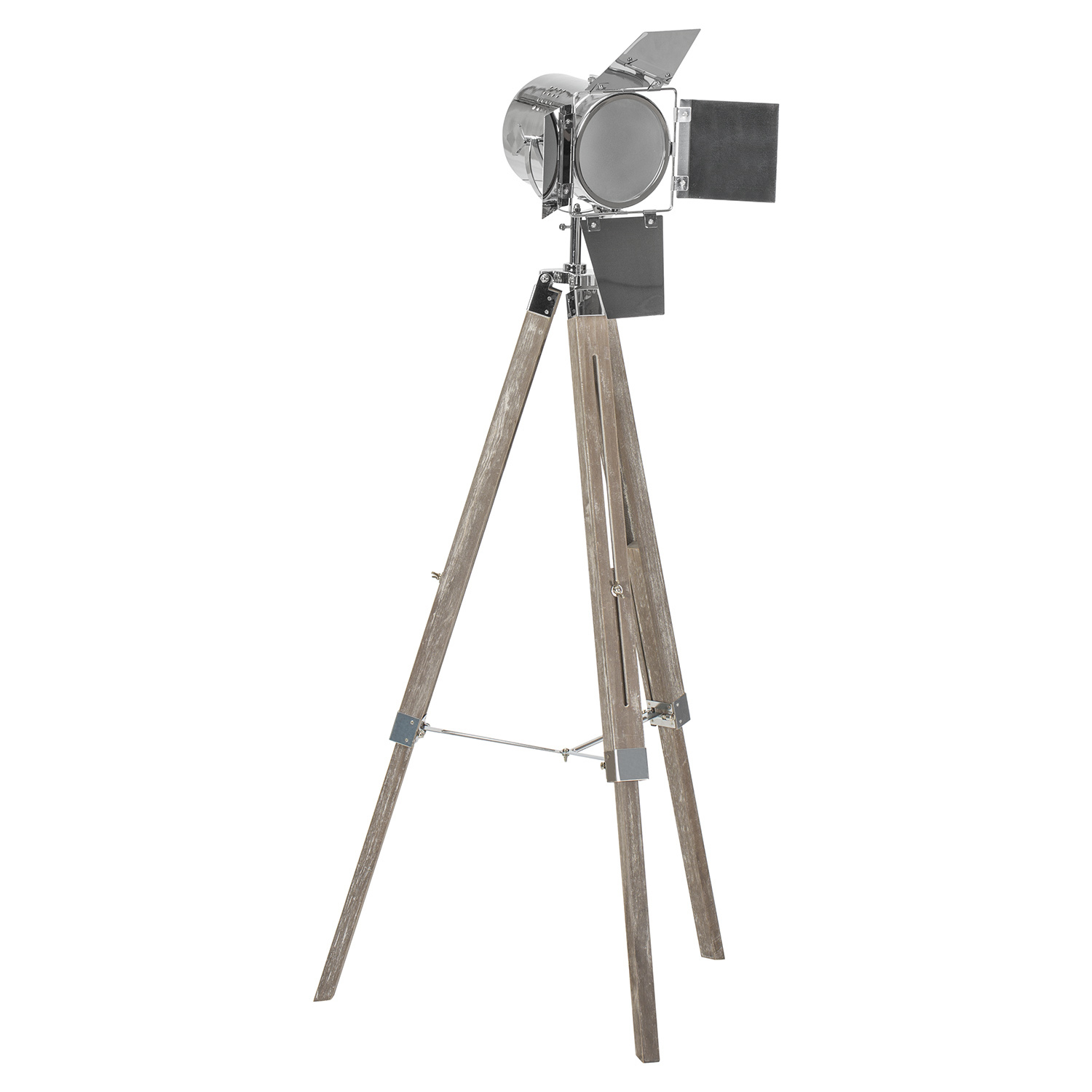 Chrome Spotlight Wooden Floor Lamp with proportions 1500 X 1500