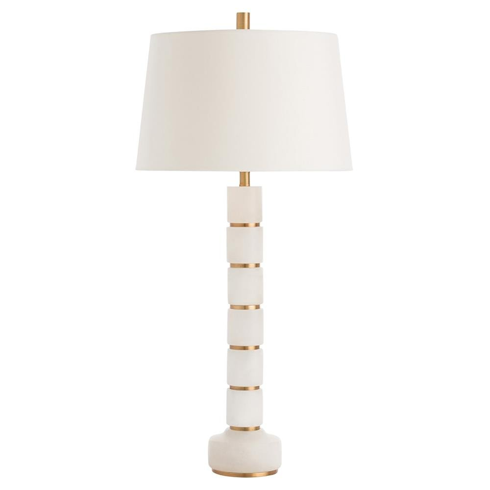 Cillian Regency Brass Ring White Marble Column Table Lamp for sizing 1000 X 1000
