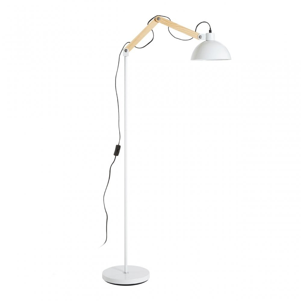 Clanbay Blair White Wood Metal Floor Lamp Wood White with size 1000 X 1000