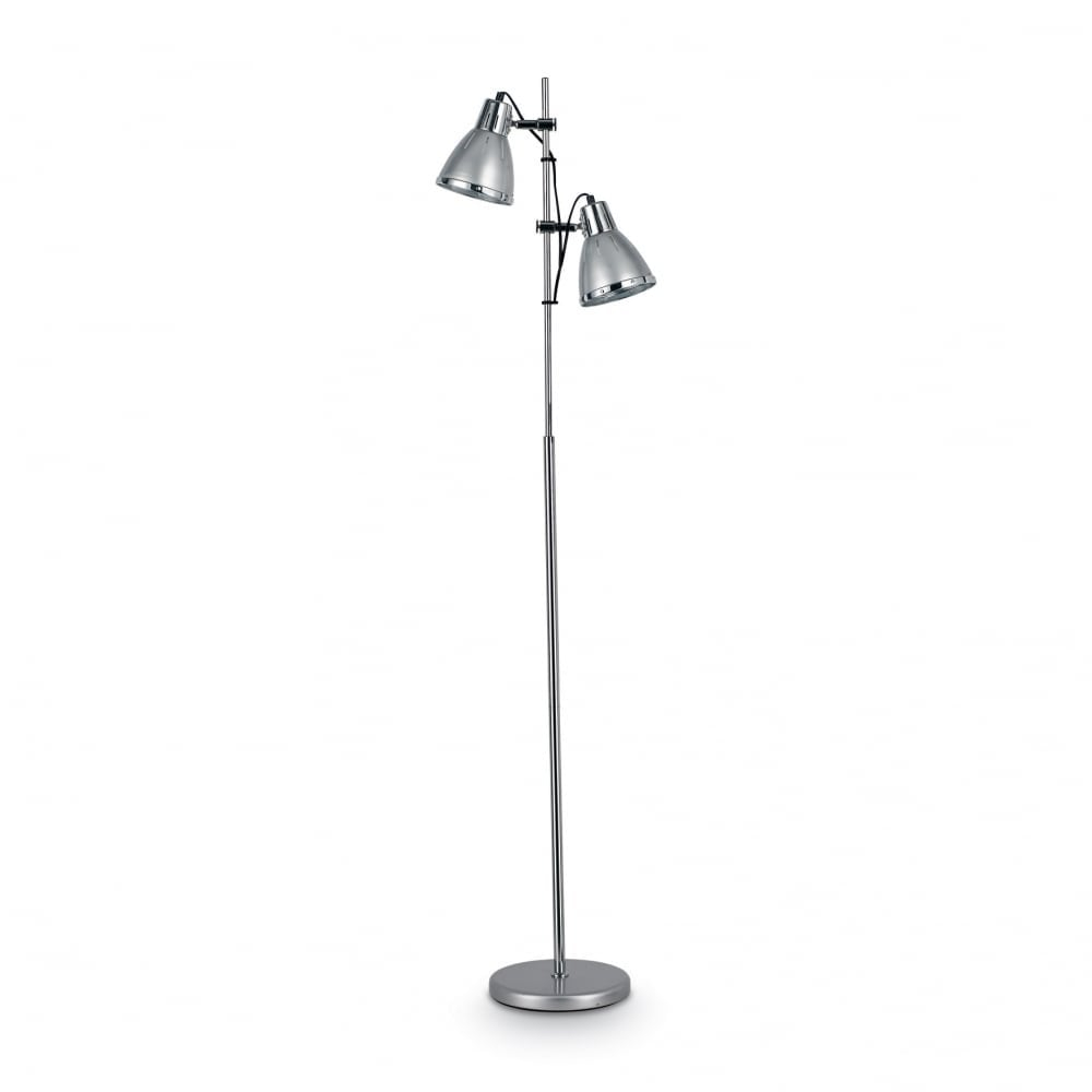 Clanbay Id Elvis Quirky Standing Floor Lamp With 2 Matching Silver Shades And Floor Base pertaining to sizing 1000 X 1000