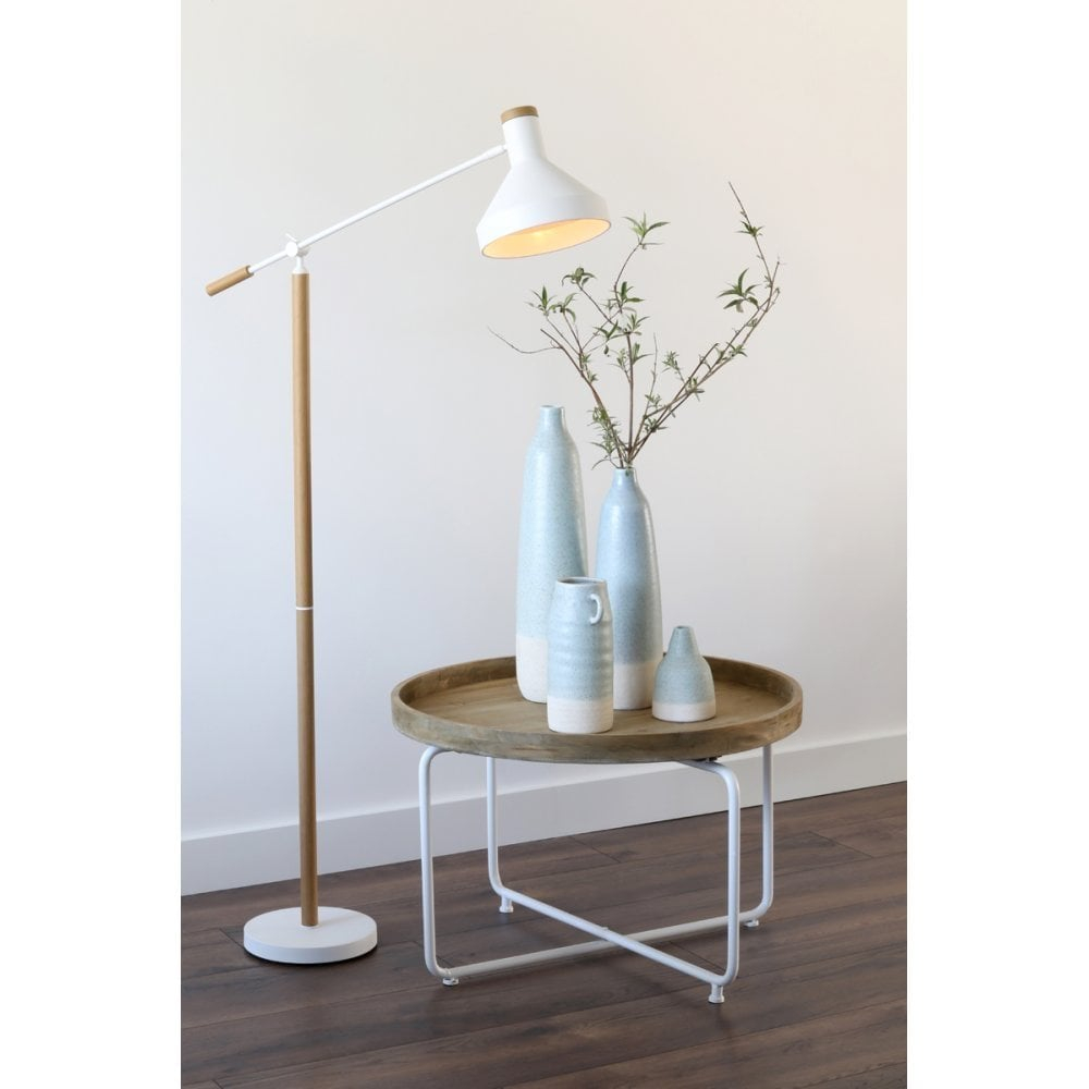 Clanbay Ll Tiffin Quirky Wooden Natural White Floor Lamp regarding sizing 1000 X 1000