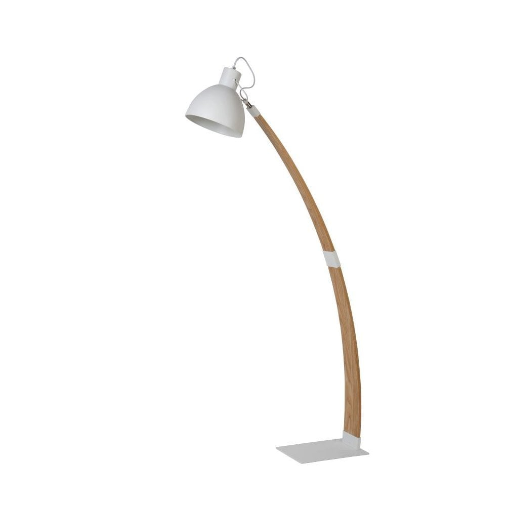 Clanbay Lu Curf Scandinavian Wood White And Light Wood Floor Reading Lamp with regard to proportions 1000 X 1000