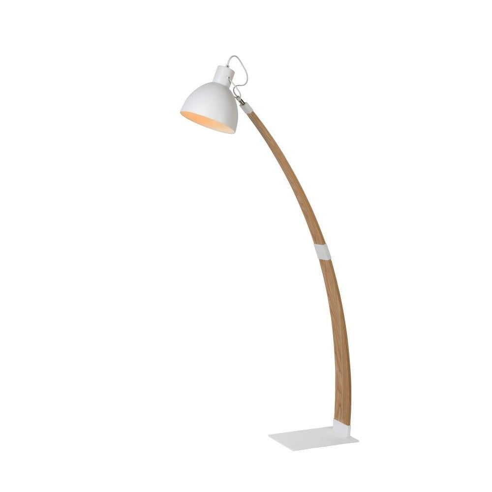 Clanbay Lu Curf Scandinavian Wood White And Light Wood Floor Reading Lamp with size 1000 X 1000