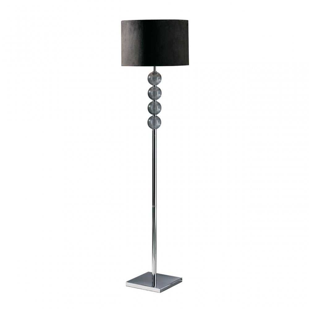 Clanbay Mistro Floor Lamp Chromed Suede Black intended for dimensions 1000 X 1000