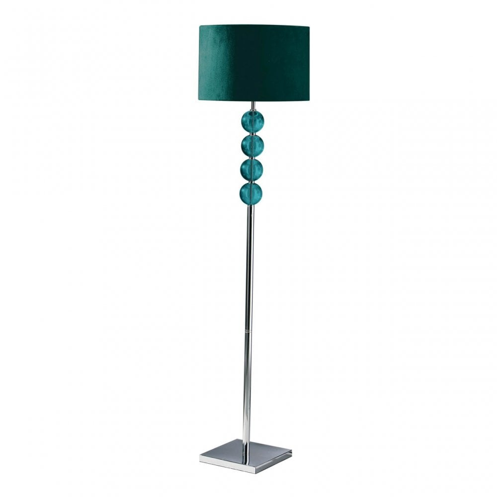 Clanbay Mistro Floor Lamp Stainless Steel Suede Teal intended for size 1000 X 1000