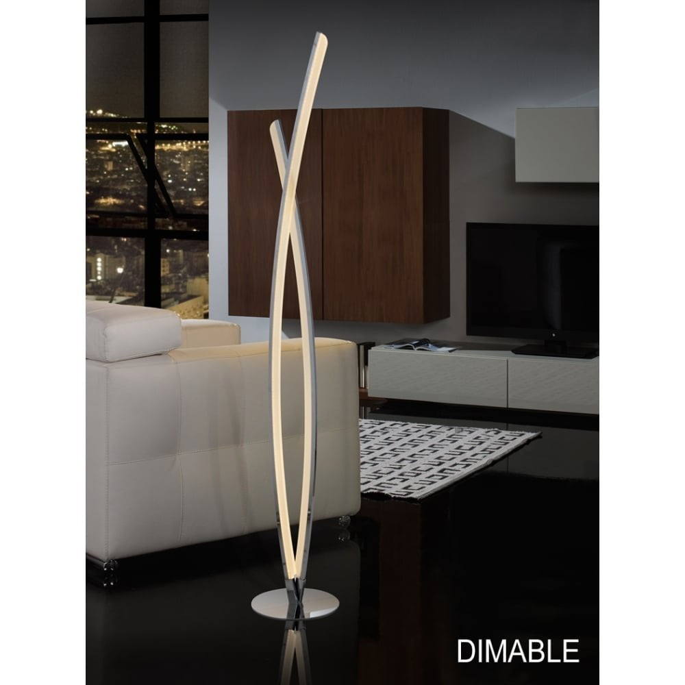 Clanbay Sl Linur Led Chrome Bars Floor Lamp intended for proportions 1000 X 1000